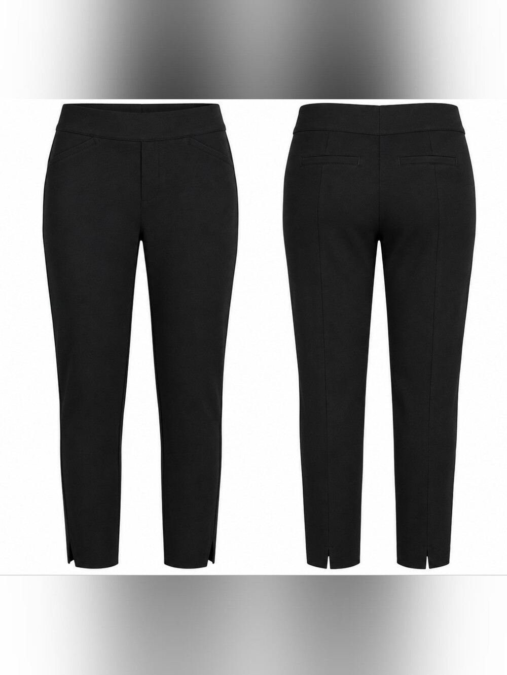 SPANX Black Slim Straight Ankle Pants XL Tall Pull On Stretch Ponte Office Work